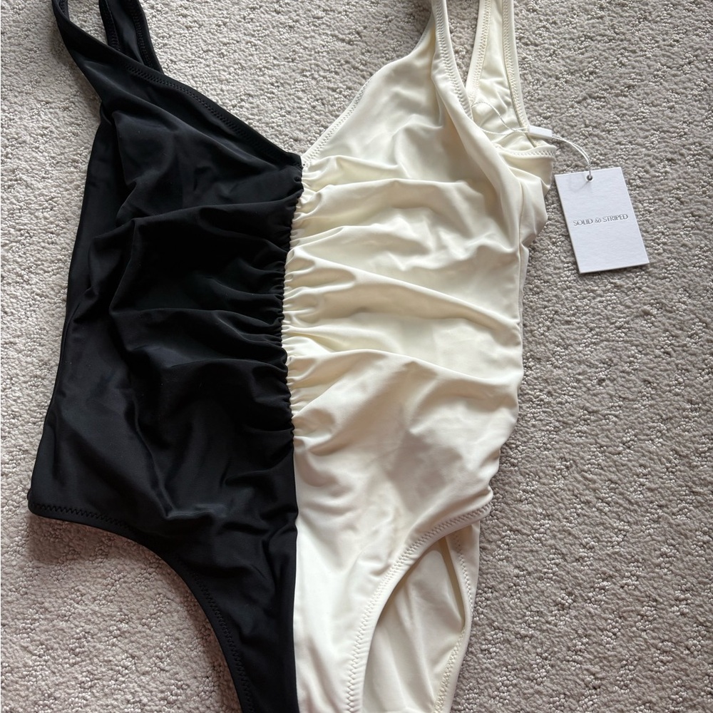 SOLID & STRIPED The Lucia
Black and Cream One Piece -NEW WITH TAGS, never worn